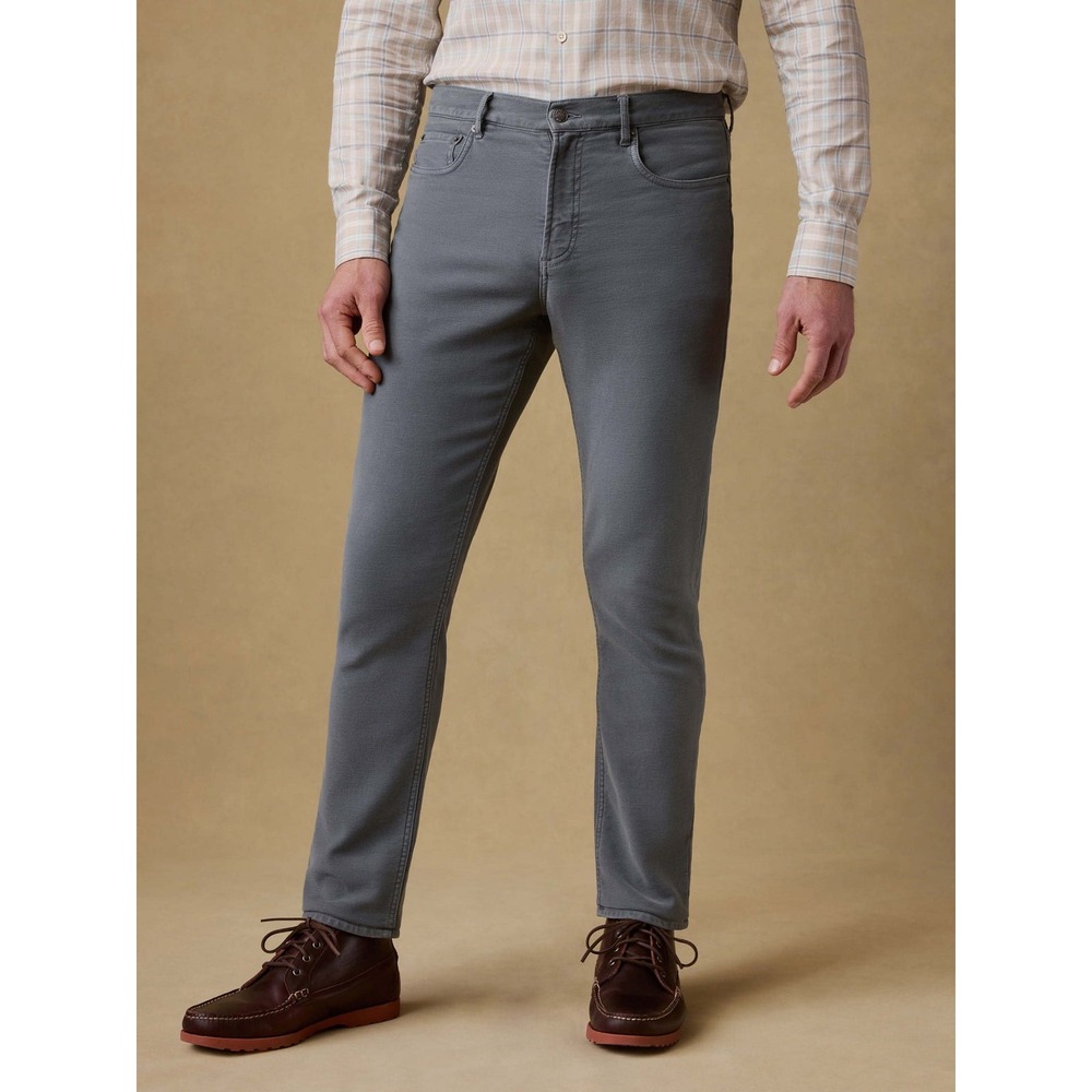 Faherty Stretch Terry 5-Pocket Athletic Fit Pant Slate Mens 34